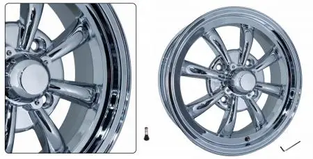 Voordeelprijs Velg EMPI 8 spaak chroom (per stuk). 5.5 x 15 - offset +30 - PCD 4 x 130